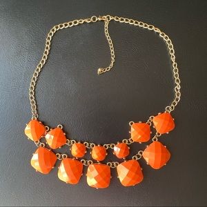 Statement Necklace Orange Gold